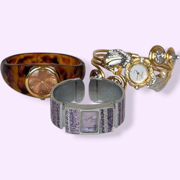 Set of 3 Vintage Fashion Watches - Ivana, Joan Rivers, Mingdu - As Is - Picture 1 of 6